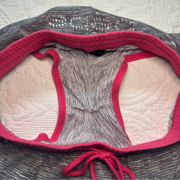 Bebe Mini Sweatshorts. Large. Gray and Pink. - Picture 7 of 7